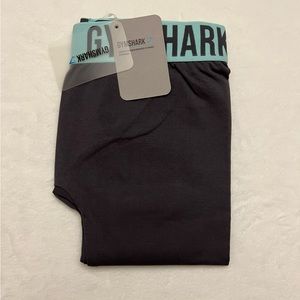 NWT ORIGINAL SHIPPING BAG! GYMSHARK FIT LEGGING - CHARCOAL/PALE TURQUOISE - S